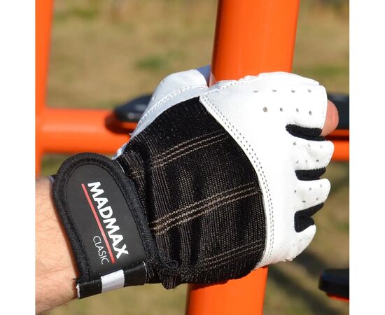 Перчатки для фитнеса MadMax MFG-248 Clasic White L (MFG-248-White_L), изображение 5 Перчатки для фитнеса MadMax MFG-248 Clasic White L (MFG-248-White_L), изображение 5
