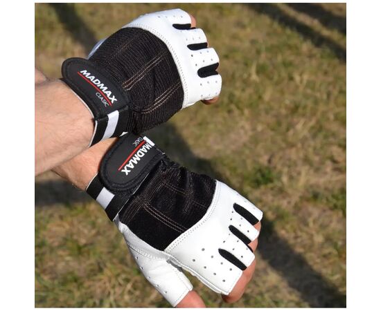 Перчатки для фитнеса MadMax MFG-248 Clasic White L (MFG-248-White_L), изображение 6 Перчатки для фитнеса MadMax MFG-248 Clasic White L (MFG-248-White_L), изображение 6
