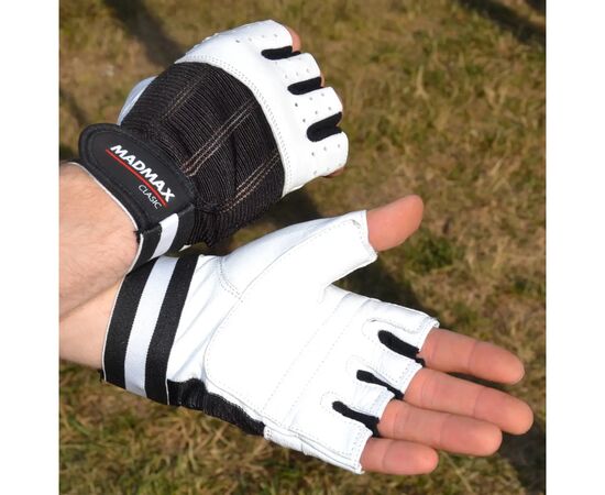 Перчатки для фитнеса MadMax MFG-248 Clasic White L (MFG-248-White_L), изображение 7 Перчатки для фитнеса MadMax MFG-248 Clasic White L (MFG-248-White_L), изображение 7