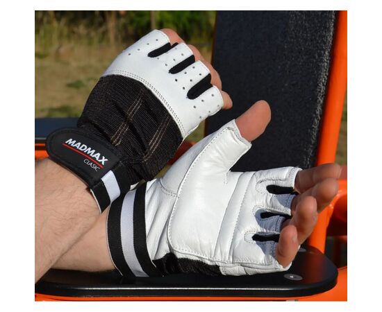 Перчатки для фитнеса MadMax MFG-248 Clasic White XL (MFG-248-White_XL), изображение 4 Перчатки для фитнеса MadMax MFG-248 Clasic White XL (MFG-248-White_XL), изображение 4