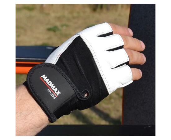 Перчатки для фитнеса MadMax MFG-444 Fitness White S (MFG-444-White_S), изображение 2 Перчатки для фитнеса MadMax MFG-444 Fitness White S (MFG-444-White_S), изображение 2