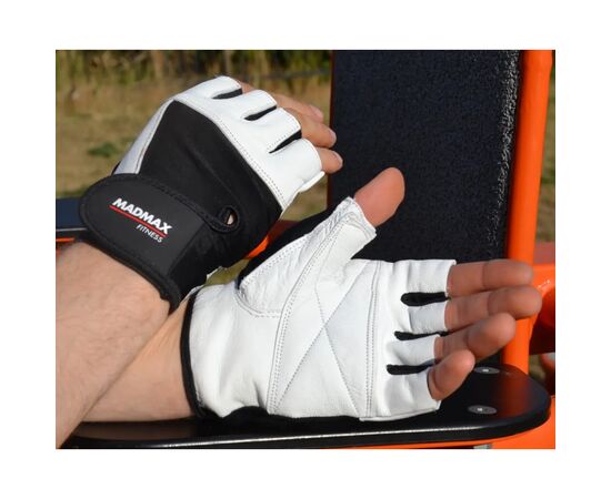 Перчатки для фитнеса MadMax MFG-444 Fitness White S (MFG-444-White_S), изображение 4 Перчатки для фитнеса MadMax MFG-444 Fitness White S (MFG-444-White_S), изображение 4