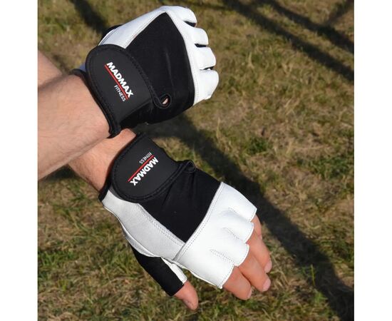 Перчатки для фитнеса MadMax MFG-444 Fitness White S (MFG-444-White_S), изображение 6 Перчатки для фитнеса MadMax MFG-444 Fitness White S (MFG-444-White_S), изображение 6