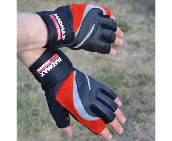 Перчатки для фитнеса MadMax MFG-568 Extreme 2nd edition Black/Red L (MFG-568_L), изображение 6 Перчатки для фитнеса MadMax MFG-568 Extreme 2nd edition Black/Red L (MFG-568_L), изображение 6