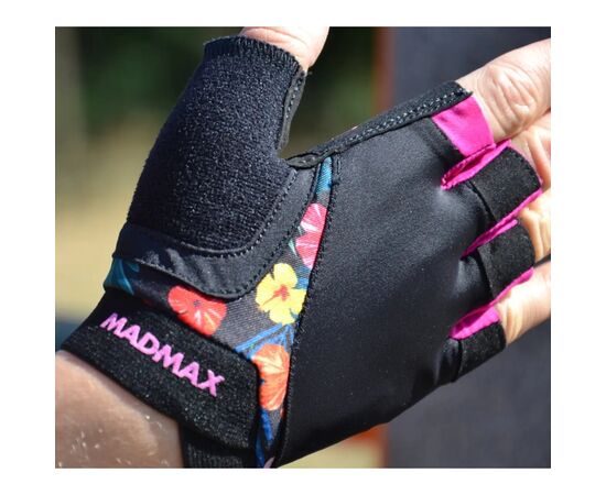 Рукавички для фітнесу MadMax MFG-770 Flower Power Gloves Black/Pink S (MFG-770_S), зображення 5 Рукавички для фітнесу MadMax MFG-770 Flower Power Gloves Black/Pink S (MFG-770_S), зображення 5