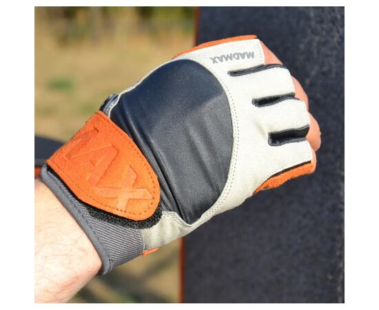 Рукавички для фітнесу MadMax MFG-850 Crazy Grey/Orange M (MFG-850_M), зображення 4