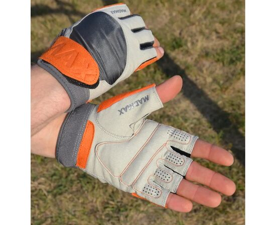 Рукавички для фітнесу MadMax MFG-850 Crazy Grey/Orange M (MFG-850_M), зображення 9