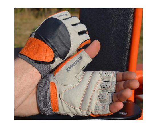 Перчатки для фитнеса MadMax MFG-850 Crazy Grey/Orange XL (MFG-850_XL), изображение 6 Перчатки для фитнеса MadMax MFG-850 Crazy Grey/Orange XL (MFG-850_XL), изображение 6