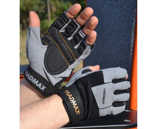 Перчатки для фитнеса MadMax MFG-871 Damasteel Grey/Black M (MFG-871_M), изображение 6 Перчатки для фитнеса MadMax MFG-871 Damasteel Grey/Black M (MFG-871_M), изображение 6