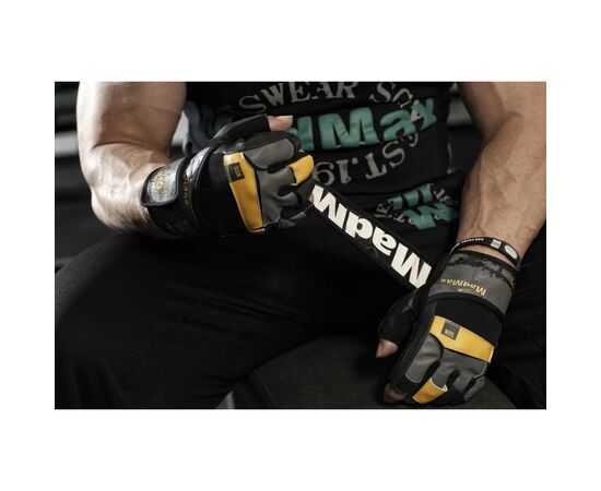 Рукавички для фітнесу MadMax MFG-880 Signature Black/Grey/Yellow S (MFG-880_S), зображення 10 Рукавички для фітнесу MadMax MFG-880 Signature Black/Grey/Yellow S (MFG-880_S), зображення 10