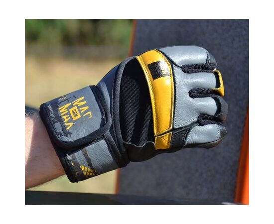 Рукавички для фітнесу MadMax MFG-880 Signature Black/Grey/Yellow S (MFG-880_S), зображення 2 Рукавички для фітнесу MadMax MFG-880 Signature Black/Grey/Yellow S (MFG-880_S), зображення 2