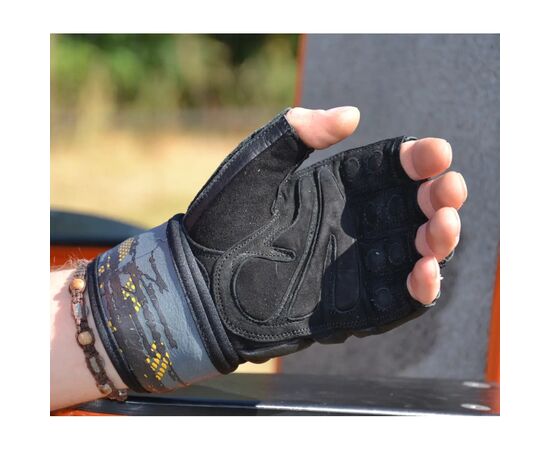Рукавички для фітнесу MadMax MFG-880 Signature Black/Grey/Yellow S (MFG-880_S), зображення 3 Рукавички для фітнесу MadMax MFG-880 Signature Black/Grey/Yellow S (MFG-880_S), зображення 3