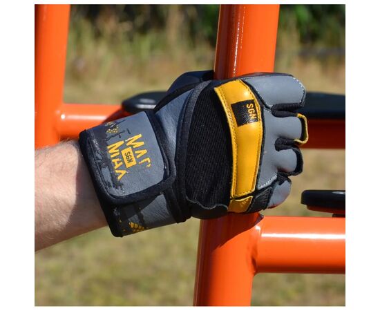 Рукавички для фітнесу MadMax MFG-880 Signature Black/Grey/Yellow S (MFG-880_S), зображення 5 Рукавички для фітнесу MadMax MFG-880 Signature Black/Grey/Yellow S (MFG-880_S), зображення 5