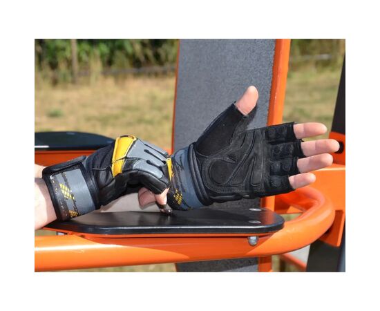 Рукавички для фітнесу MadMax MFG-880 Signature Black/Grey/Yellow S (MFG-880_S), зображення 6 Рукавички для фітнесу MadMax MFG-880 Signature Black/Grey/Yellow S (MFG-880_S), зображення 6