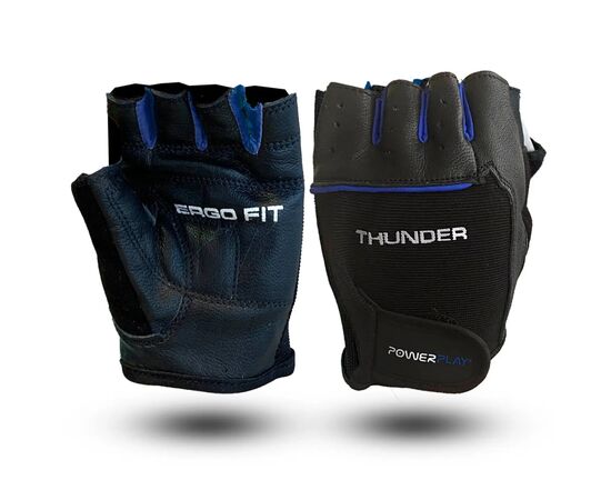 Рукавички для фітнесу PowerPlay 9058 Thunder чорно-сині L (PP_9058_L_Thunder)