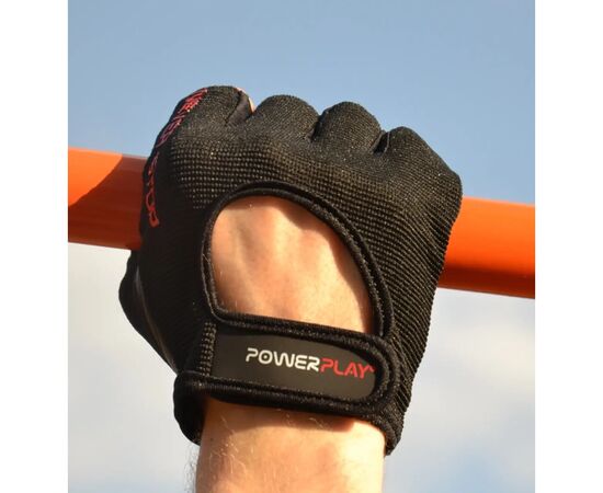 Перчатки для фитнеса PowerPlay 9077 Never Stop чорно-червоні L (PP_9077_L_Red), изображение 9 Перчатки для фитнеса PowerPlay 9077 Never Stop чорно-червоні L (PP_9077_L_Red), изображение 9