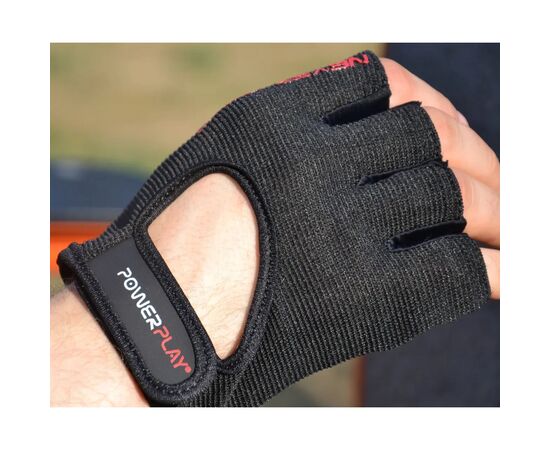 Перчатки для фитнеса PowerPlay 9077 Never Stop чорно-червоні M (PP_9077_M_Red), изображение 3 Перчатки для фитнеса PowerPlay 9077 Never Stop чорно-червоні M (PP_9077_M_Red), изображение 3