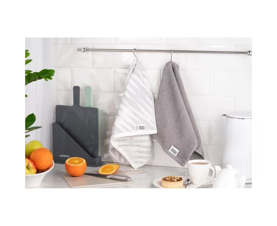 Полотенце Ardesto набор кухонных SuperSoft махровый серый, 2х40х60 см, 100% хлопок (ART4060NS), изображение 2