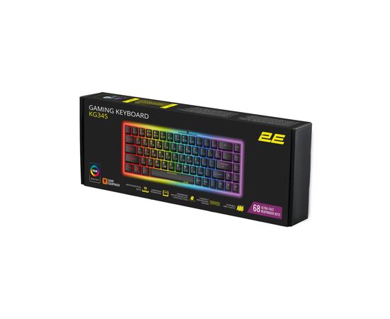 Клавиатура 2E Gaming KG345 RGB 68key USB UA Transparent (2E-KG345TR), изображение 4 Клавиатура 2E Gaming KG345 RGB 68key USB UA Transparent (2E-KG345TR), изображение 4