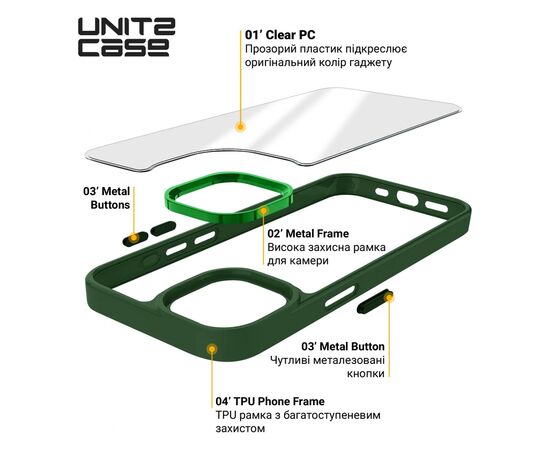 Чехол для мобильного телефона Armorstandart UNIT2 Apple iPhone 15 Pro Green (ARM69982), изображение 4 Чехол для мобильного телефона Armorstandart UNIT2 Apple iPhone 15 Pro Green (ARM69982), изображение 4