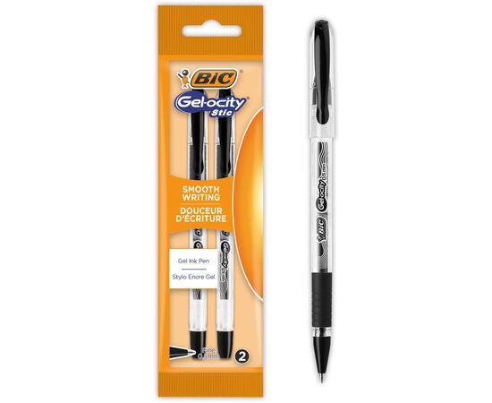 Ручка гелевая Bic Gel-ocity Stic 0,5 мм 2 шт черная (bc989708)
