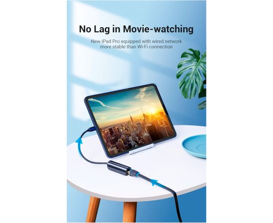 Переходник USB3.1 Type-C to Ethernet RJ45 100 Mb Vention (CFABB), изображение 5 Переходник USB3.1 Type-C to Ethernet RJ45 100 Mb Vention (CFABB), изображение 5