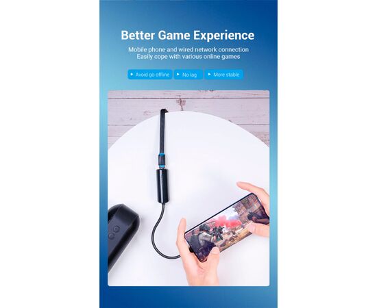 Переходник USB3.1 Type-C to Ethernet RJ45 100 Mb Vention (CFABB), изображение 6 Переходник USB3.1 Type-C to Ethernet RJ45 100 Mb Vention (CFABB), изображение 6