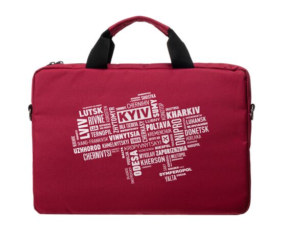 Сумка для ноутбука Vinga 15.6" NB1502 Burgundy, white print (NB1502UWBY), изображение 4 Сумка для ноутбука Vinga 15.6" NB1502 Burgundy, white print (NB1502UWBY), изображение 4