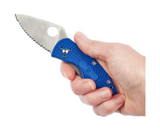 Нож Spyderco Ambitious Serrated Lightweight S35VN Blue (C148SBL), изображение 5 Нож Spyderco Ambitious Serrated Lightweight S35VN Blue (C148SBL), изображение 5