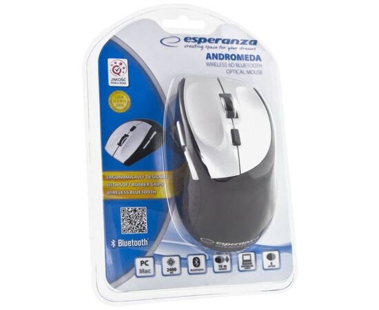 Мышка Esperanza Andromeda Bluetooth Black-Silver (EM123S), изображение 5 Мышка Esperanza Andromeda Bluetooth Black-Silver (EM123S), изображение 5