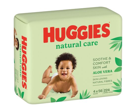 Дитячі вологі серветки Huggies Natural Care 56 х 4 шт (5029053550183)