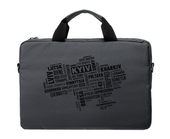 Сумка для ноутбука Vinga 15.6" NB1502 Gray, black print (NB1502UBGY), изображение 4 Сумка для ноутбука Vinga 15.6" NB1502 Gray, black print (NB1502UBGY), изображение 4