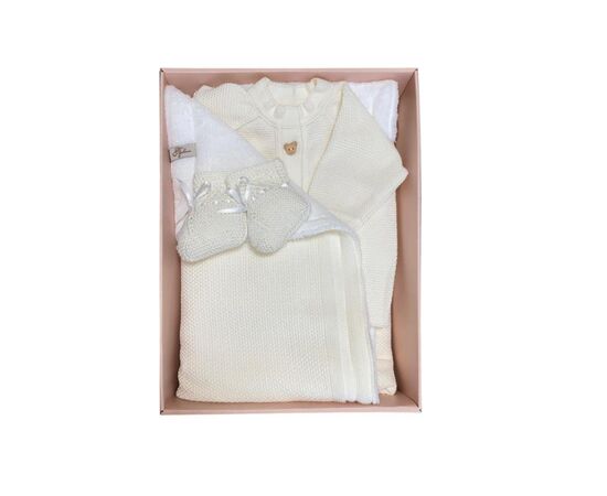 Набор детской одежды Прованс для младенцев Молочный 3 единицы (плед, человечек,пинетки (4823093427921), изображение 4