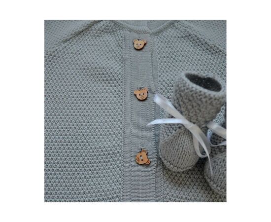 Набор детской одежды Прованс для новорожденных Серый 3 единицы (плед, человечек, пинетки (4823093427891), изображение 3 Набор детской одежды Прованс для новорожденных Серый 3 единицы (плед, человечек, пинетки (4823093427891), изображение 3