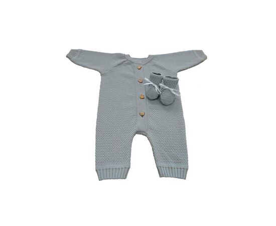 Набор детской одежды Прованс для новорожденных Серый 3 единицы (плед, человечек, пинетки (4823093427891), изображение 4 Набор детской одежды Прованс для новорожденных Серый 3 единицы (плед, человечек, пинетки (4823093427891), изображение 4