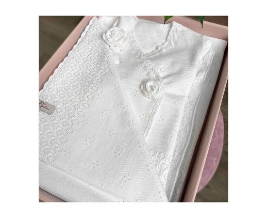 Набор детской одежды Прованс для девочек Белый (платье ажурное, плед, повязка (4823093428447), изображение 2 Набор детской одежды Прованс для девочек Белый (платье ажурное, плед, повязка (4823093428447), изображение 2