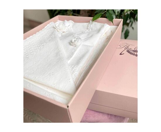 Набор детской одежды Прованс для девочек Белый (платье ажурное, плед, повязка (4823093428447), изображение 3 Набор детской одежды Прованс для девочек Белый (платье ажурное, плед, повязка (4823093428447), изображение 3