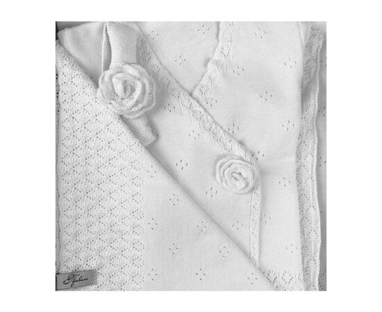 Набор детской одежды Прованс для девочек Белый (платье ажурное, плед, повязка (4823093428447), изображение 4 Набор детской одежды Прованс для девочек Белый (платье ажурное, плед, повязка (4823093428447), изображение 4