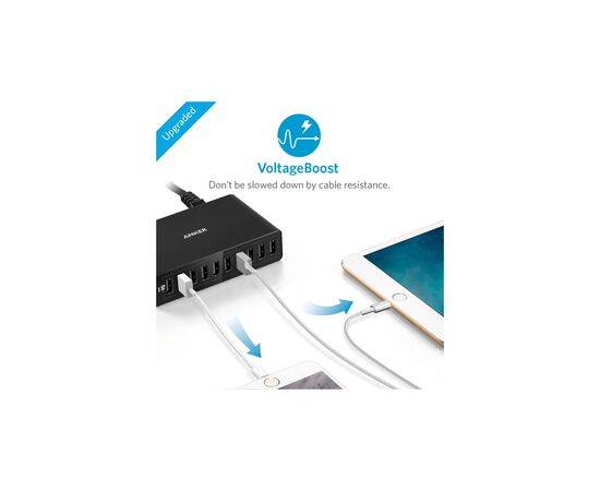 Зарядное устройство Anker PowerPort 10 - 60W 10-port USB PowerIQ (Black) (A2133L11), изображение 3 Зарядное устройство Anker PowerPort 10 - 60W 10-port USB PowerIQ (Black) (A2133L11), изображение 3