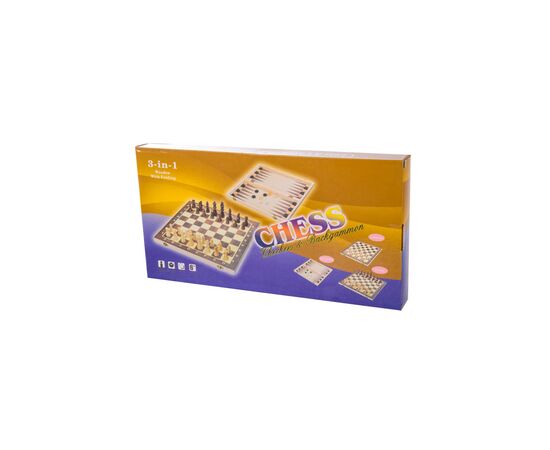 Настільна гра A-Toys 3 в 1 шахи, шашки, нарди (623A), зображення 3 Настільна гра A-Toys 3 в 1 шахи, шашки, нарди (623A), зображення 3