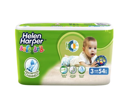 Подгузники Helen Harper Soft&Dry Midi 6-10 кг 54 шт (5411416060116)