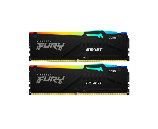 Модуль памяти для компьютера DDR5 64GB (2x32GB) 6000 MHz Beast RGB Kingston Fury (ex.HyperX) (KF560C40BBAK2-64)