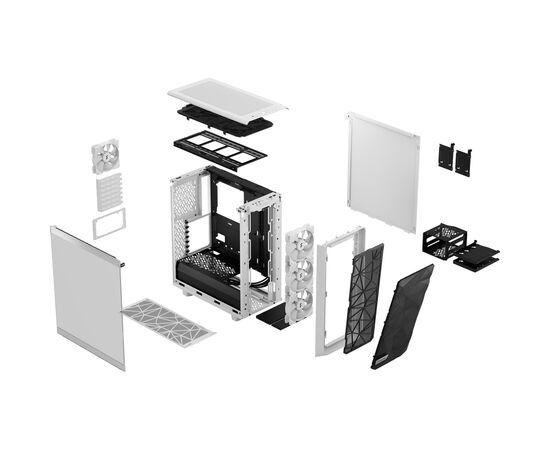 Корпус Fractal Design Meshify 2 Compact RGB White TG (FD-C-MES2C-08), изображение 10 Корпус Fractal Design Meshify 2 Compact RGB White TG (FD-C-MES2C-08), изображение 10