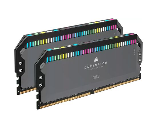 Модуль пам'яті для комп'ютера DDR5 64GB (2x32GB) 6000 MHz Dominator Platinum RGB Gray Corsair (CMT64GX5M2B6000Z30), зображення 2 Модуль пам'яті для комп'ютера DDR5 64GB (2x32GB) 6000 MHz Dominator Platinum RGB Gray Corsair (CMT64GX5M2B6000Z30), зображення 2