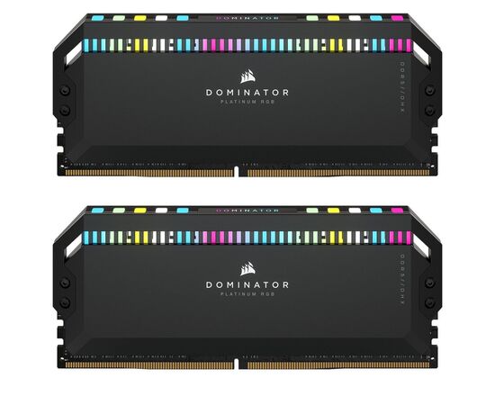 Модуль памяти для компьютера DDR5 64GB (2x32GB) 6400 MHz Dominator Platinum RGB Black Corsair (CMT64GX5M2B6400C32)