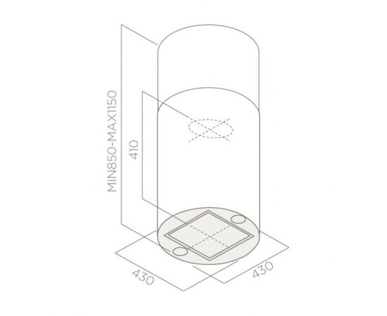 Вытяжка кухонная Elica TUBE PRO ISLAND IX/A/43, изображение 2 Вытяжка кухонная Elica TUBE PRO ISLAND IX/A/43, изображение 2