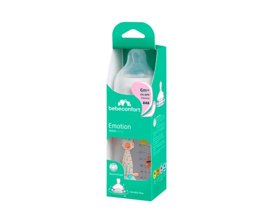 Бутылочка для кормления Bebe Confort Emotion, 360 мл, 6+ мес (белая) (3102202020), изображение 3 Бутылочка для кормления Bebe Confort Emotion, 360 мл, 6+ мес (белая) (3102202020), изображение 3