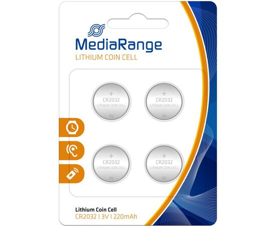 Батарейка Mediarange CR 2032 3V Lithium Coin Cells, Pack 4 (MRBAT132)