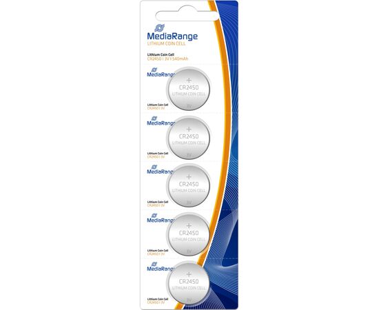 Батарейка Mediarange CR 2450 3V Lithium Coin Cells, Pack 5 (MRBAT138)