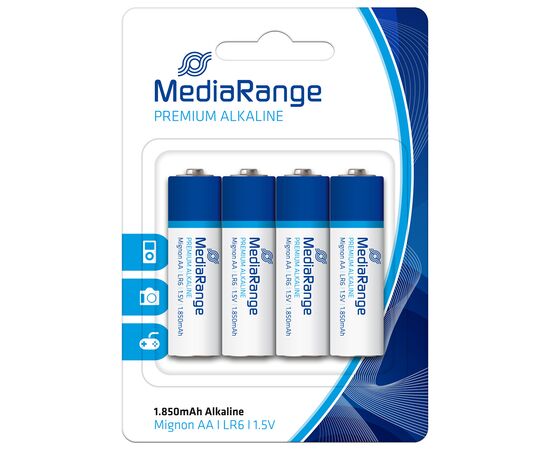 Батарейка Mediarange AA LR6 1.5V Premium Alkaline Batteries, Mignon, Pack 4 (MRBAT104)